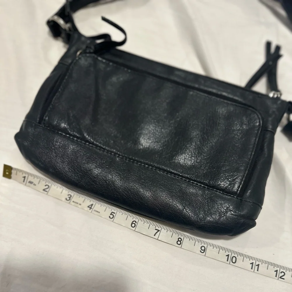 VTG Great American Leatherworks Black Small Crossbody Shoulder Bag Purse.